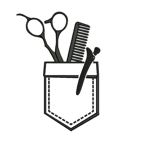 Hair Stylist Embroidery Design