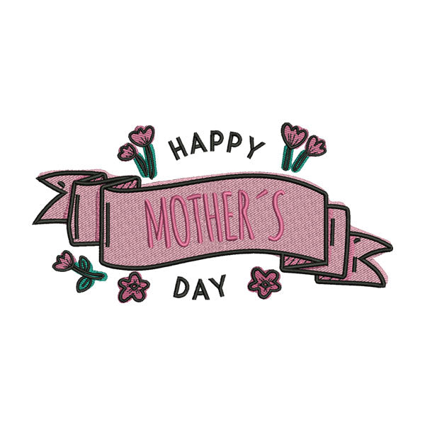 Happy Mother’s Day Embroidery Design – Floral