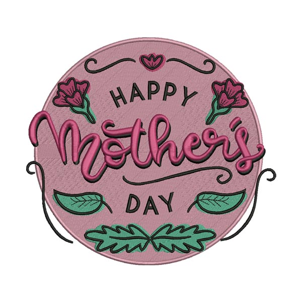 Happy Mother’s Day Embroidery Design – Calligraphy