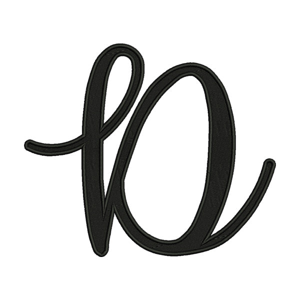 Letter D Embroidery Design – Uppercase Script Calligraphy