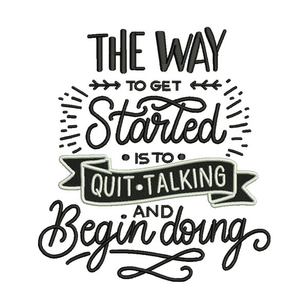 Motivational Quote Embroidery Design