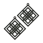 Grey Rhombus Earrings Embroidery Design