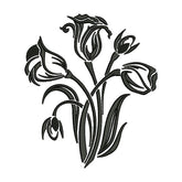 Floral Silhouette Embroidery Design