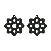 Black Floral Earrings Embroidery Design
