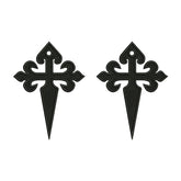 Black Cross Floral Earrings Embroidery Design