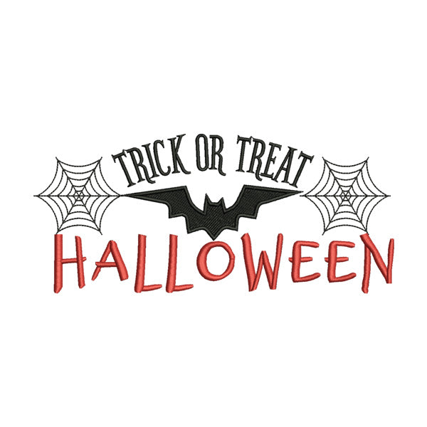 Trick or Treat Halloween Caption Embroidery Design