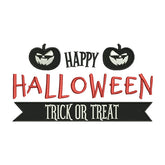 Happy Halloween Trick or Treat Embroidery Design
