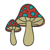 Red & Blue Polka Dot Mushroom Embroidery Design