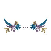 Blue, Purple & Golden Floral Divider Embroidery Design