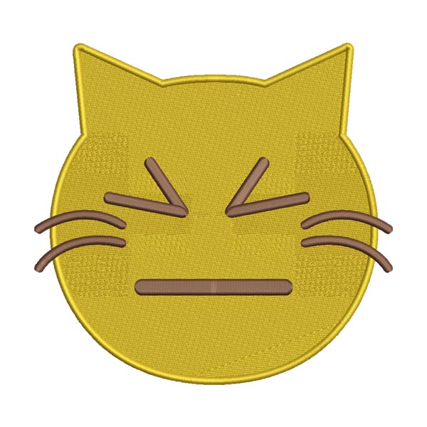 Persevering Cat Emoji Embroidery Design