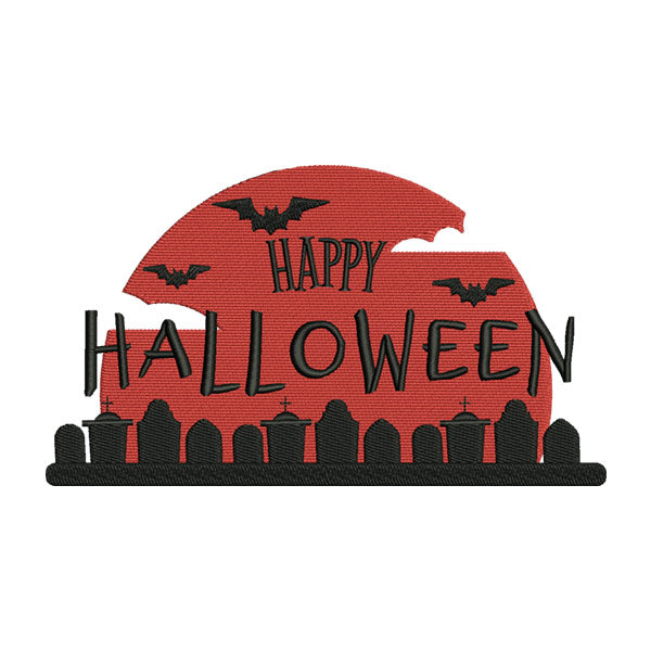 Happy Halloween Embroidery Design – Bats