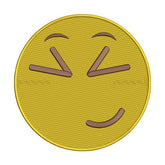 Squinting Smiling Face Emoji Embroidery Design