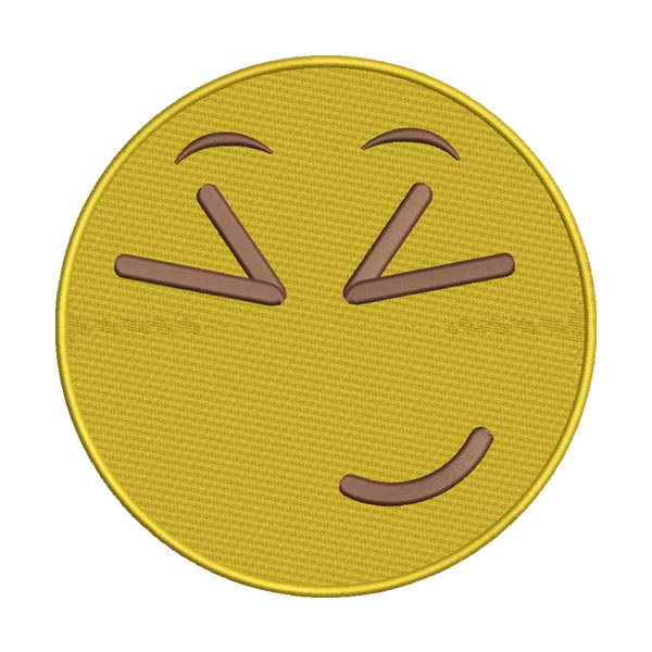 Squinting Smiling Face Emoji Embroidery Design