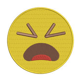Confounded Face Emoji Embroidery Design