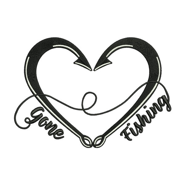Gone Fishing Embroidery Design