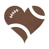 Football Heart Embroidery Design