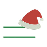 Christmas Hat Line Frame Embroidery Design
