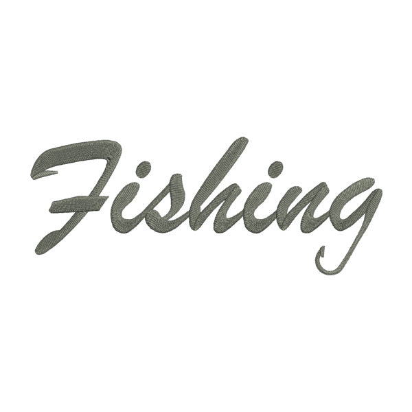 Fishing Embroidery Design – Script Text Machine Embroidery File