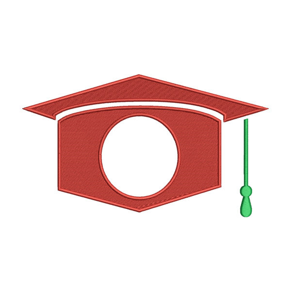 Graduation Cap Frame Embroidery Design