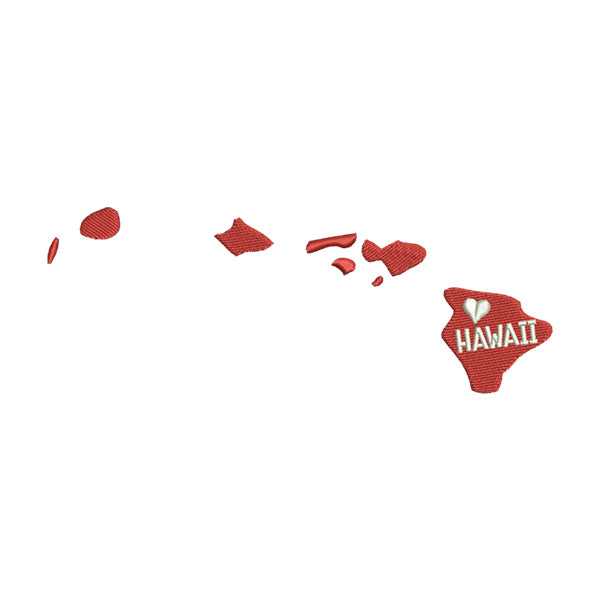 Hawaii Map Embroidery Design