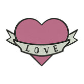 Love Heart Banner Embroidery Design