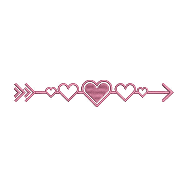 Arrow Hearts Border Embroidery Design