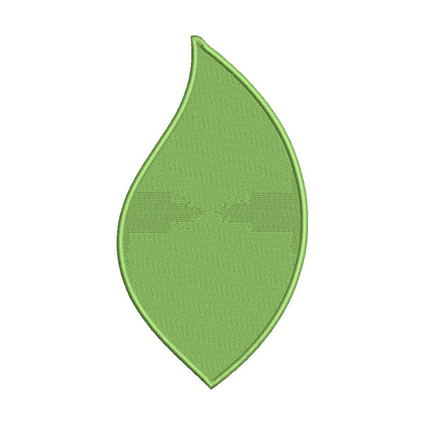 Curved Leaf Embroidery Design