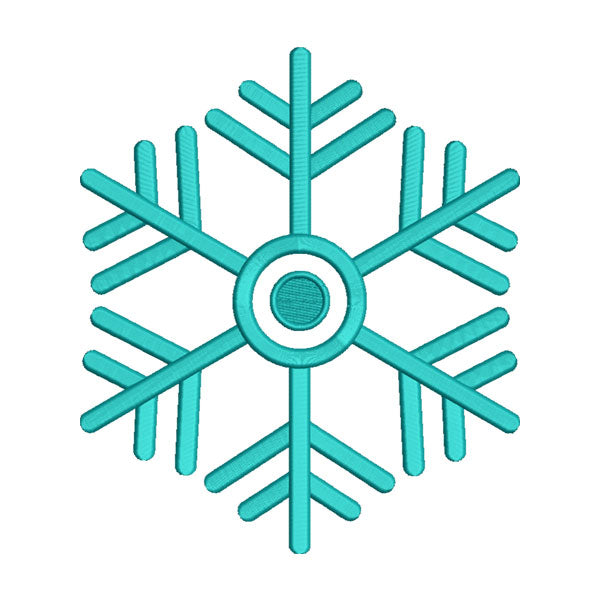 Round Center Snowflake Embroidery Design