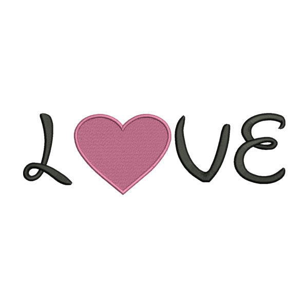 Love Heart Embroidery Design – Pink