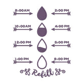 Water Intake Tracker Embroidery Design