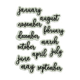 12 Months Name Calligraphy Embroidery Design Bundle