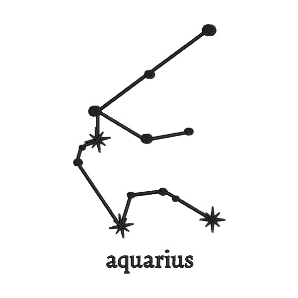 Aquarius Constellation Embroidery Design
