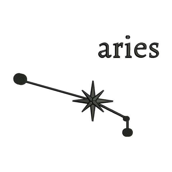 Aries Embroidery Design – Zodiac Constellation Machine Embroidery File