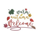 Warm Autumn Welcome Embroidery Design