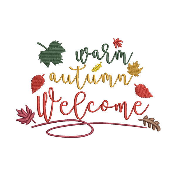 Warm Autumn Welcome Embroidery Design