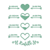Heart Water Tracker Embroidery Design