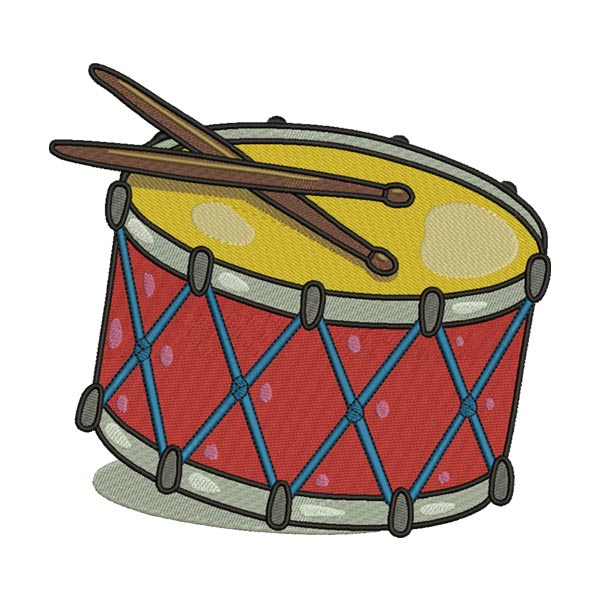 Red Marching Drum Embroidery Design