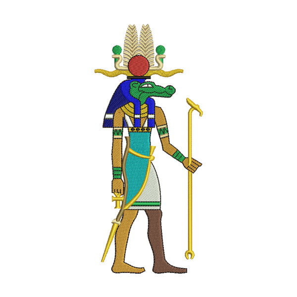 Sobek Egyptian God Embroidery Design