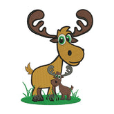 Cute Moose Embroidery Design