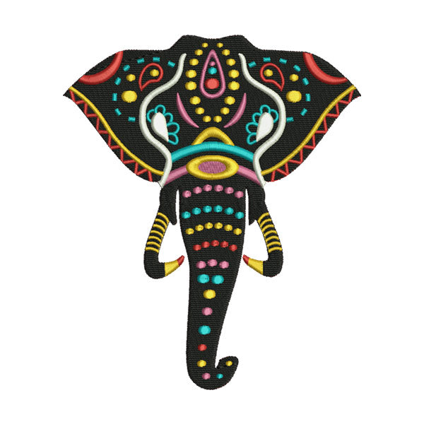 Indian Elephant Embroidery Design