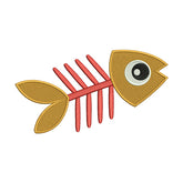 Fish Skeleton Embroidery Design