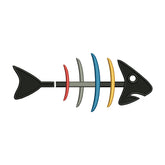 Multicolor Fish Skeleton Embroidery Design