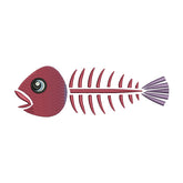 Fish Skeleton Embroidery Design – Cute