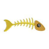 Yellow Fish Skeleton Embroidery Design