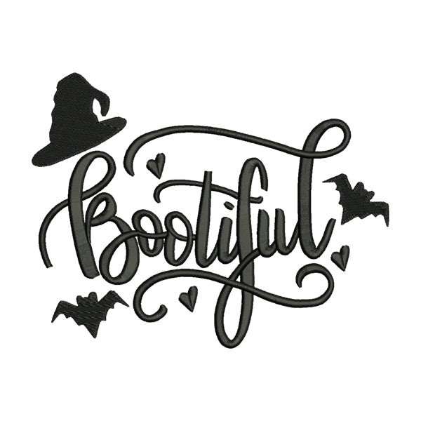 Bootiful Embroidery Design – Halloween Calligraphy Machine Embroidery