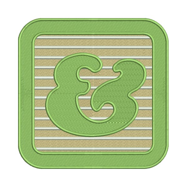 Ampersand & Embroidery Design – Alphabet Block Special Character