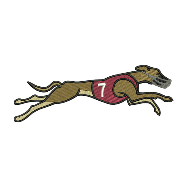 Greyhound Racing Embroidery Design – Running Dog Number 7