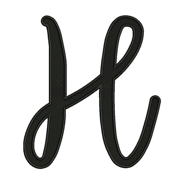 Letter H Embroidery Design – Script Monogram Alphabet