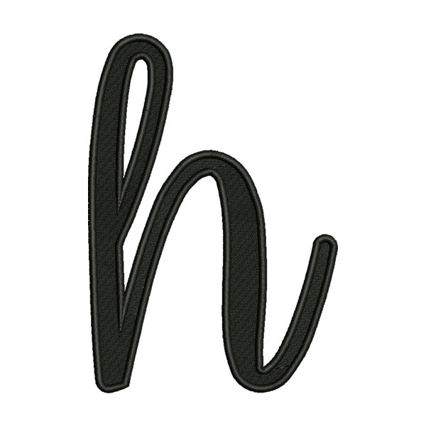 Lowercase Letter H Embroidery Design – Script Alphabet Monogram