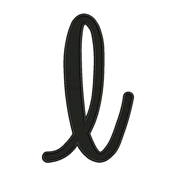 Lowercase Letter L Embroidery Design – Script Alphabet Monogram